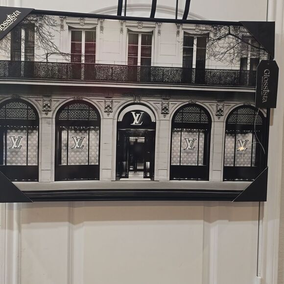 Glossista Louis Vuitton Monochrome Storefront Vinyl Canvas Framed Wall Decor - Picture 4 of 7